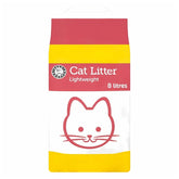 A bag of Euro Shopper Cat Litter (Lightweight) 8L with a simple cat face design on the front, providing effective odor control.
